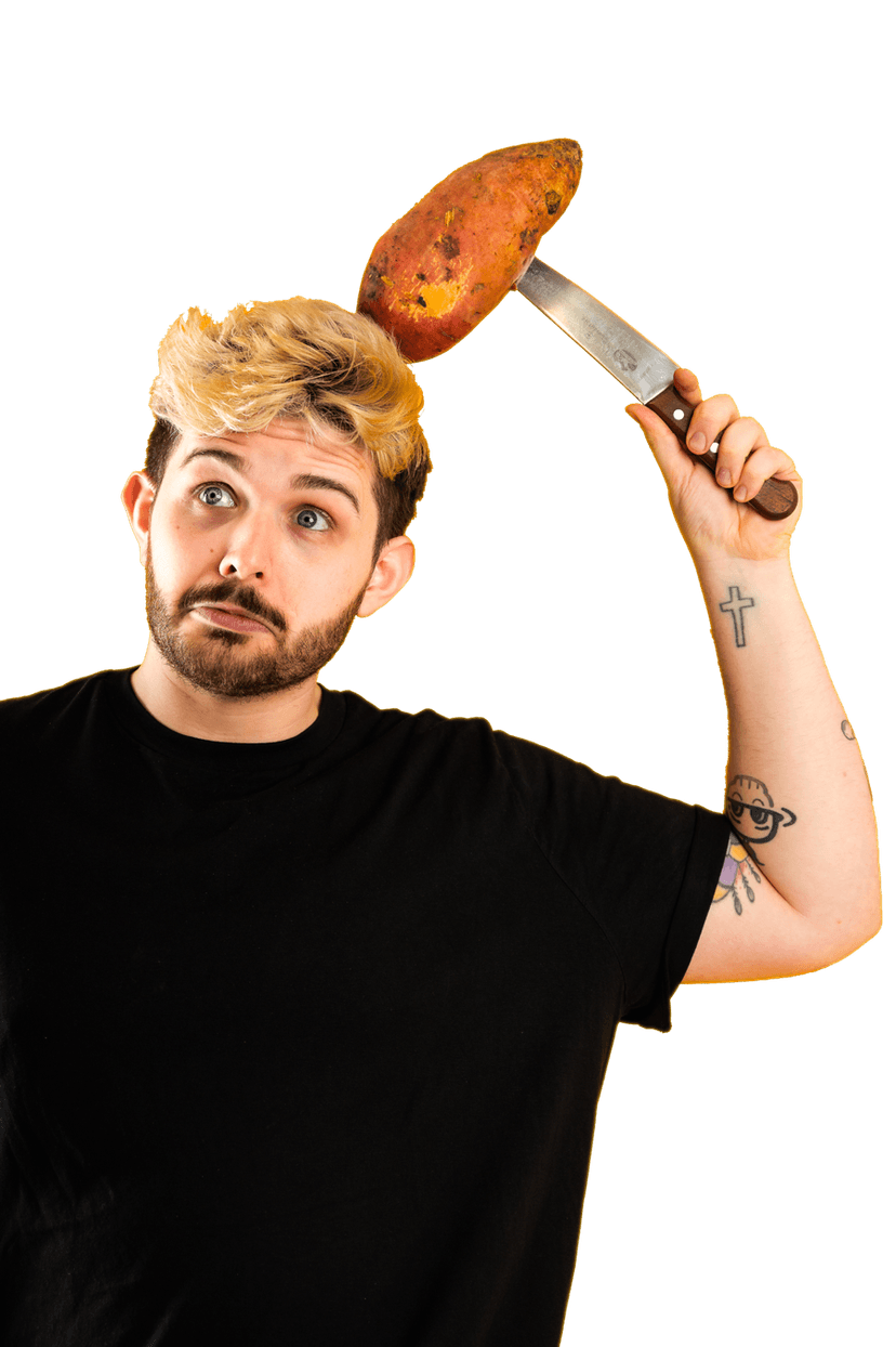 jake with sweet potatoes